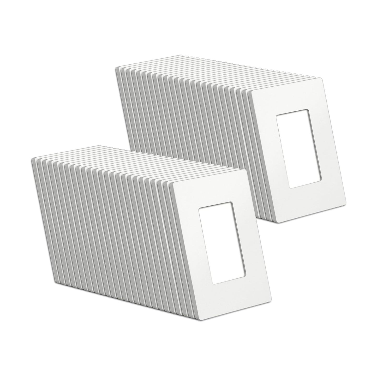 BESTTEN (50 Pack) USWP4 Matte White Screwless Switch Plate, 1-Gang Decorator Wall Outlet Cover, H4.69” x W2.91”, for