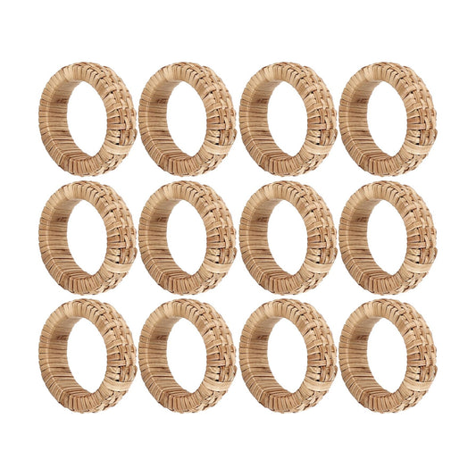 Handmade Rattan Napkin Holders / Tan Natural / 12- Pack / Set of 12