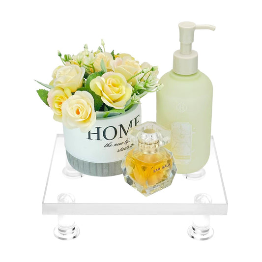 Acrylic Pedestal Tray Stand Riser / Clear