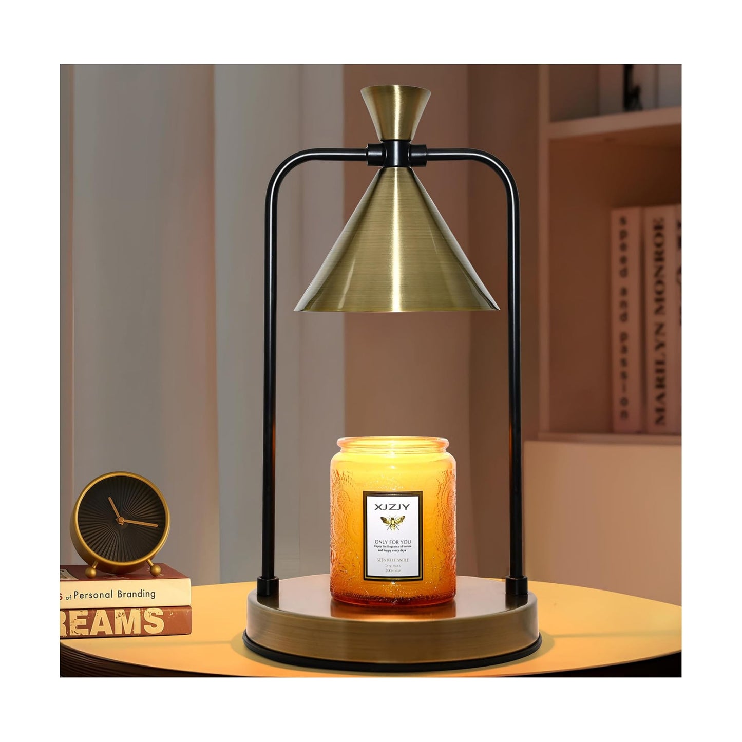 XJZJY Large Bronze Candle Warmer Lamp with Timer, Modern Home Decor | Dimmable wax melt warmer, large base for jar
