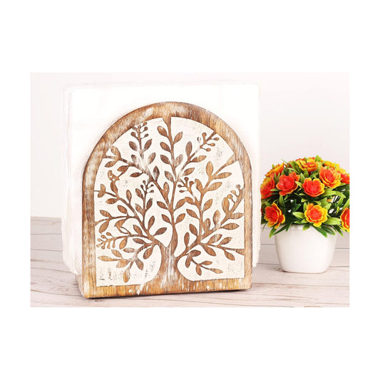 Farmhouse Napkin Stand / White