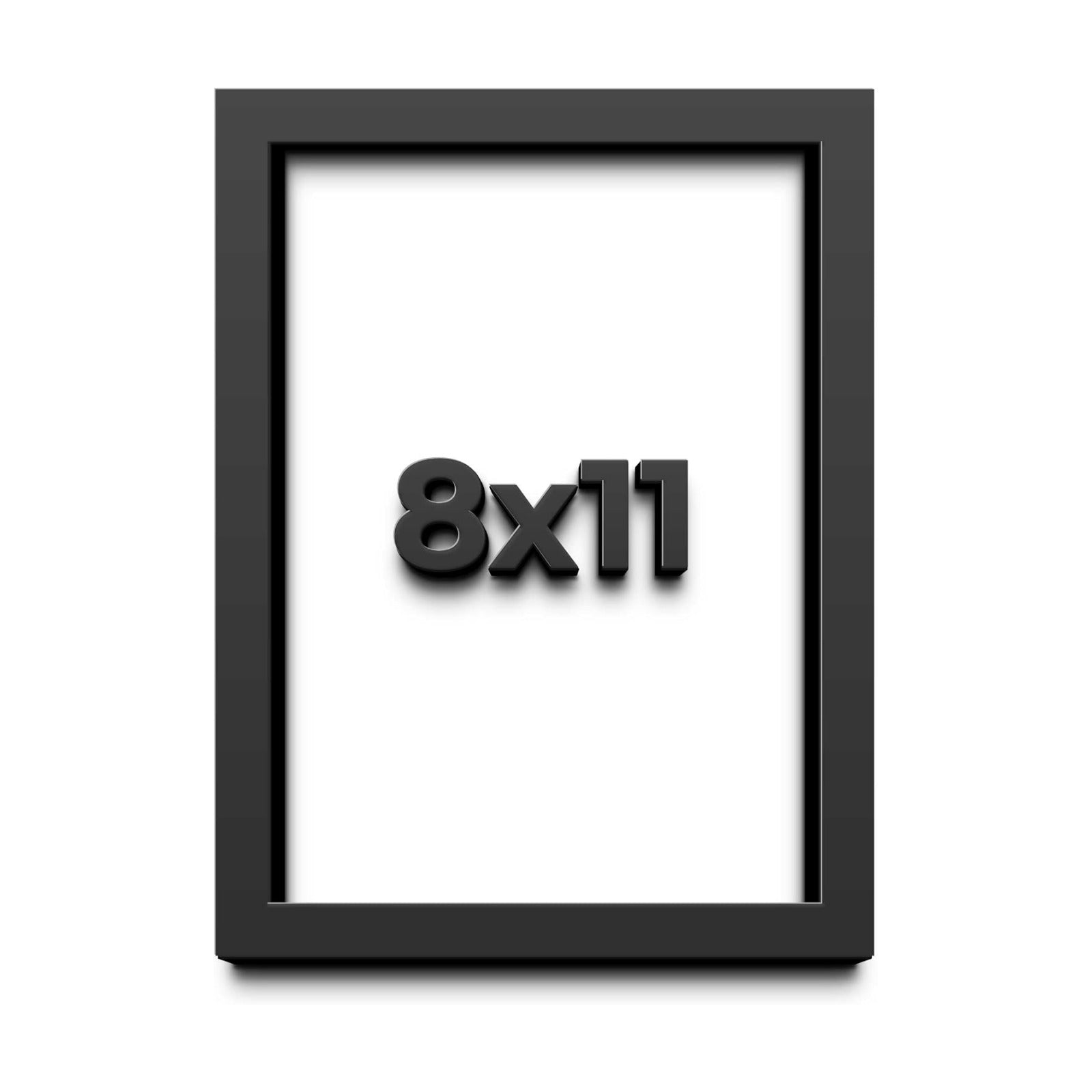 8x11 Shadow Box Frame Black | 1 Inch Deep Solid Wood Shadowbox Display Frame | UV Resistant Acrylic Plexiglass, Acid