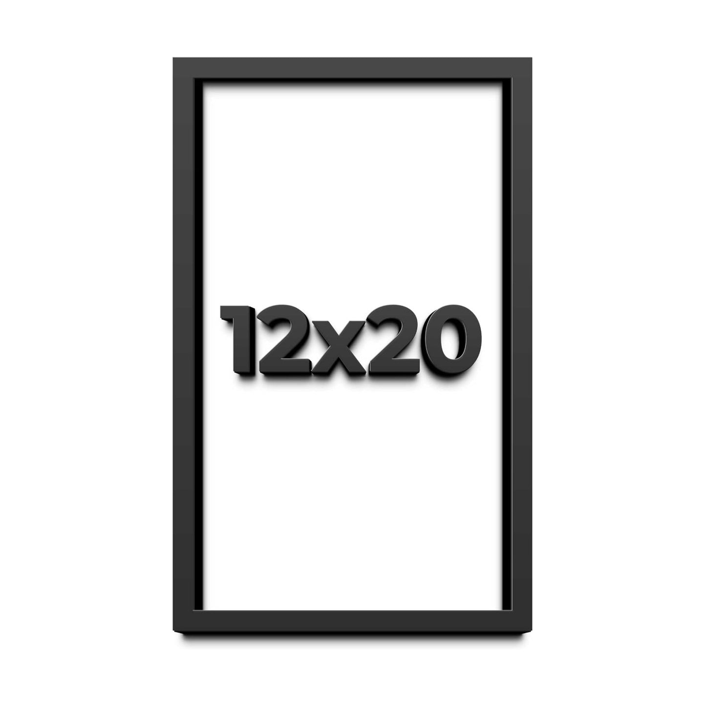 Dugan 12x20 Shadow Box Frame - Black, 1 Inch Deep Solid Wood, UV Resistant Acrylic Plexiglass, Acid Free Backing