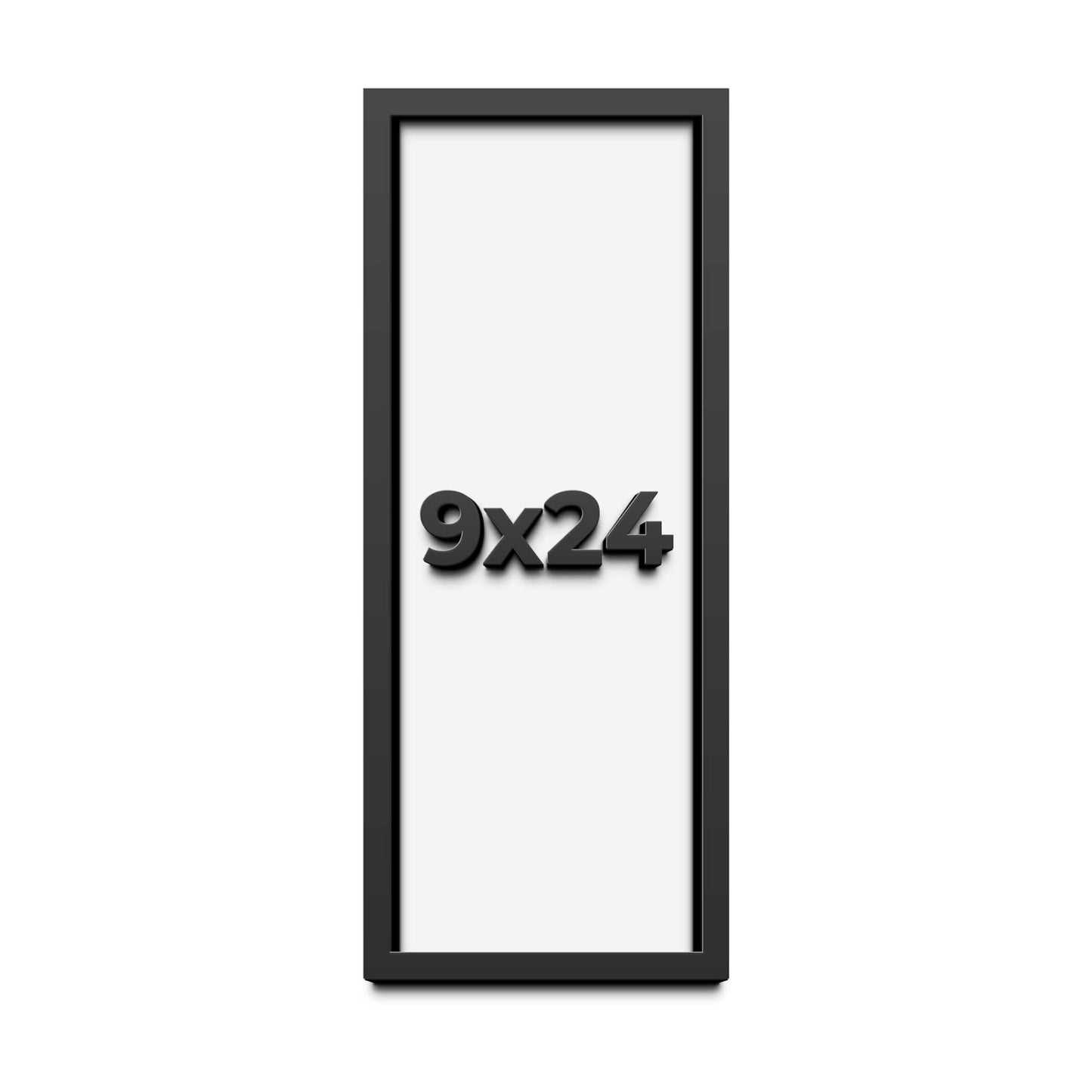 9x24 Shadow Box Frame Black | 1 Inch Deep Wood Shadowbox Display Frame | UV Resistant Acrylic Plexiglass, Acid Free