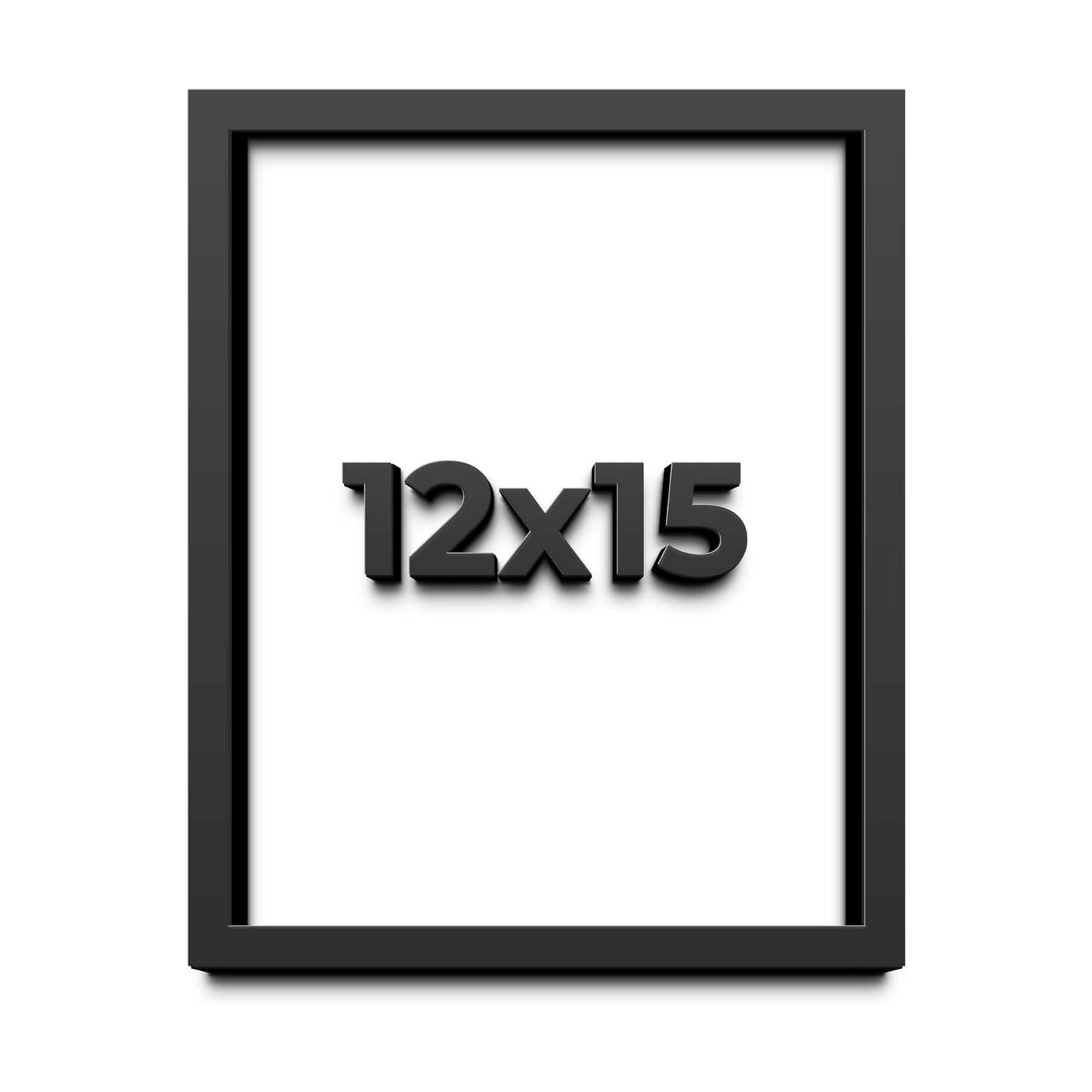 CustomPictureFrames 12x15 Shadow Box Frame Black | 1 Inches Deep Real Wood Contemporary Shadowbox Display Frame | Dugan