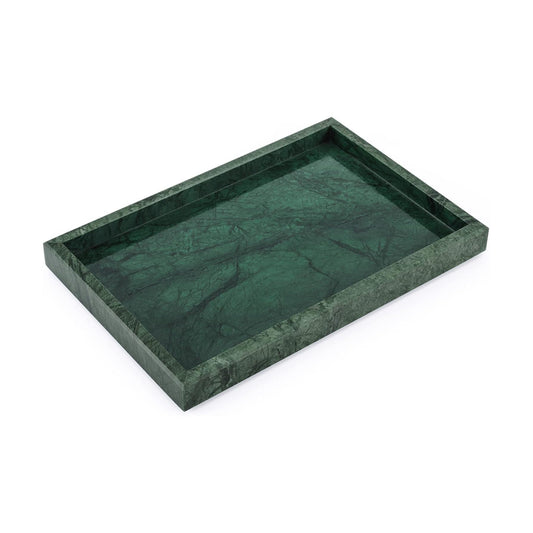 Marble Bathroom Vanity Tray / Blackish Green / 12 x 8 x 1.2