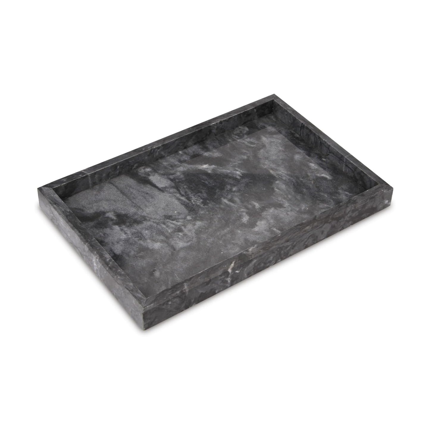 Marble Bathroom Vanity Tray / Black / 12 x 8 x 1.2