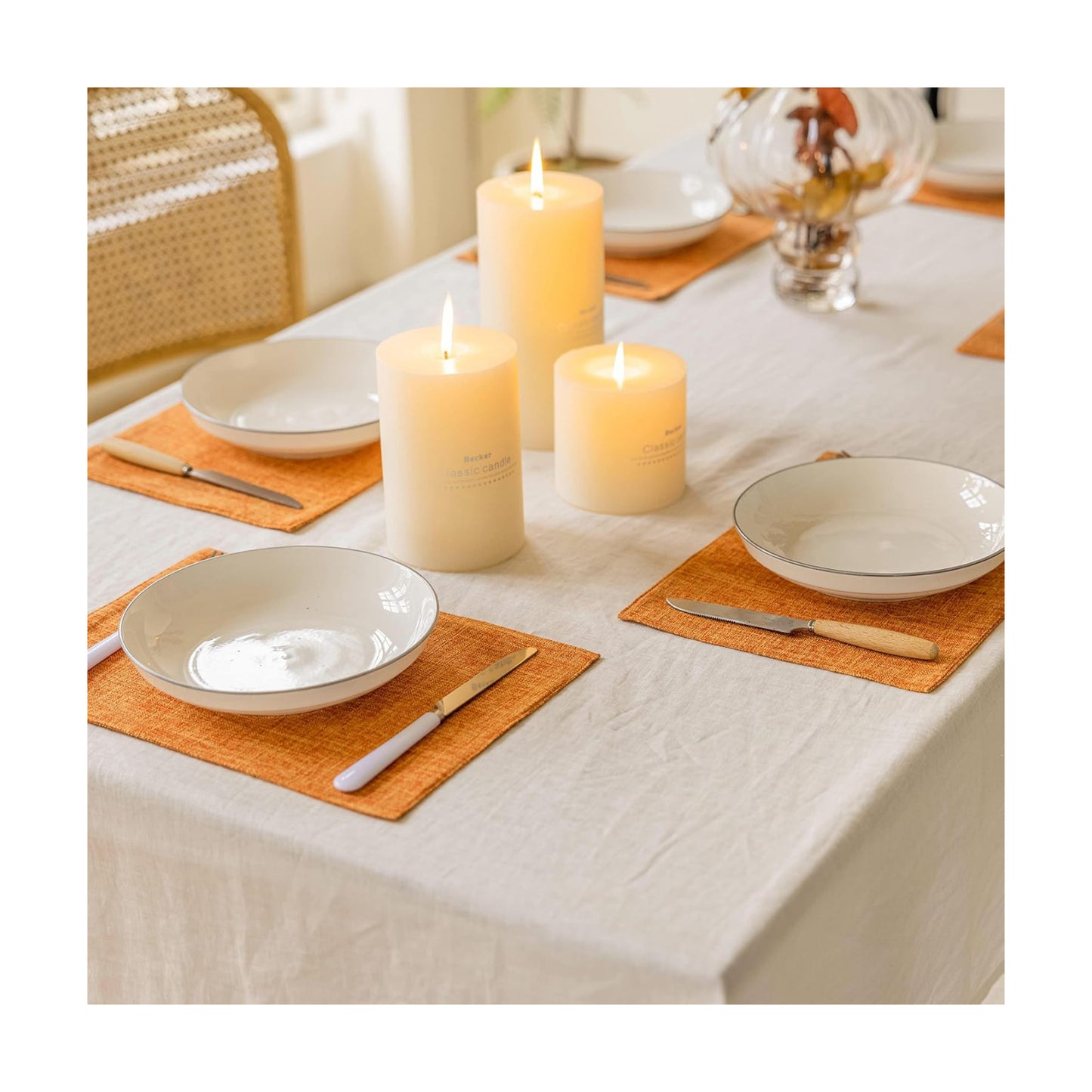 Home Brilliant Cloth Placemats Set of 6 Heat Resistant Dining Table Place Mats for Kitchen Table Party Decorations