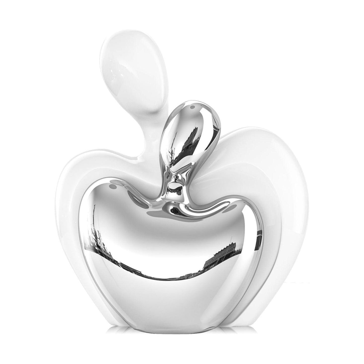 White and Silver Ceramic Couple Figurines Home Decor / White Silver
