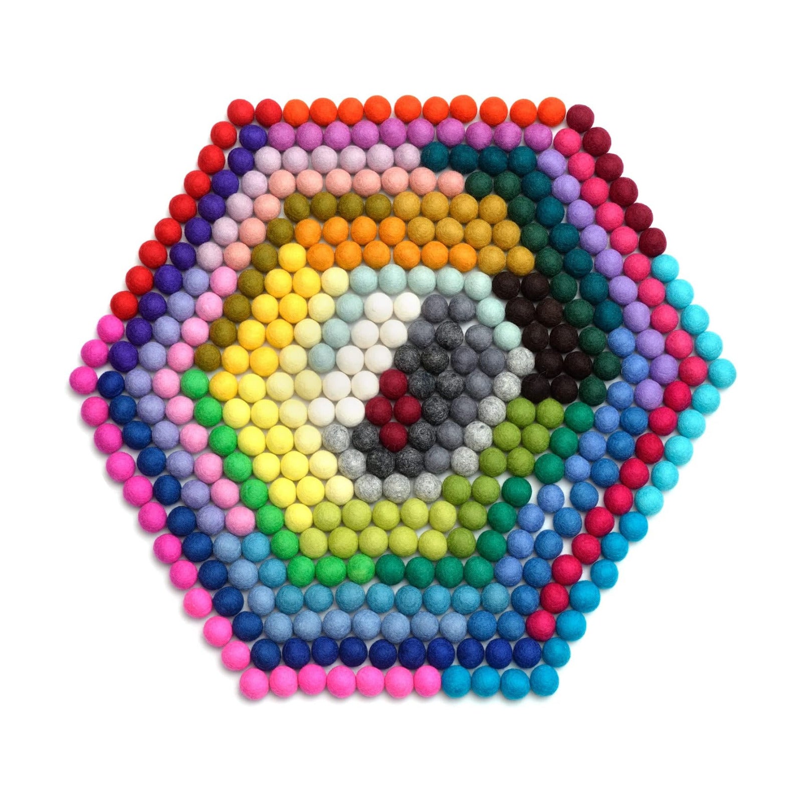 Glaciart One Felt Pom Poms, Wool Balls (400 Pieces) 2.5cm – 1 Inch, Handmade Felted 40 Color (Red, Pink, Blue, Yellow