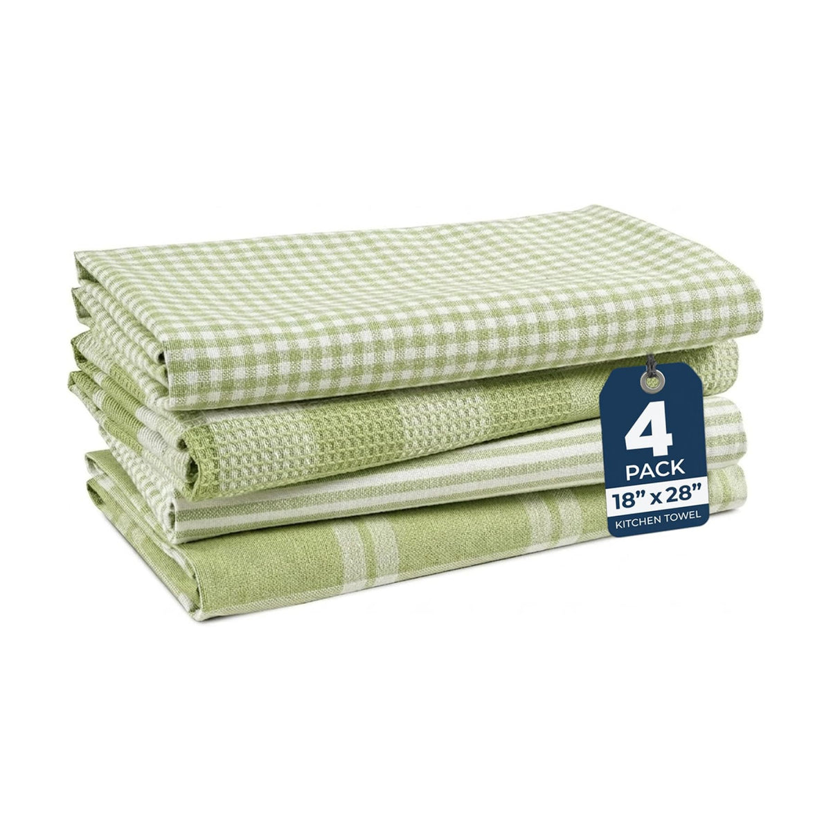 LANE LINEN Cotton Dish Towels for Kitchen Quick Drying, Durable 4 Pack