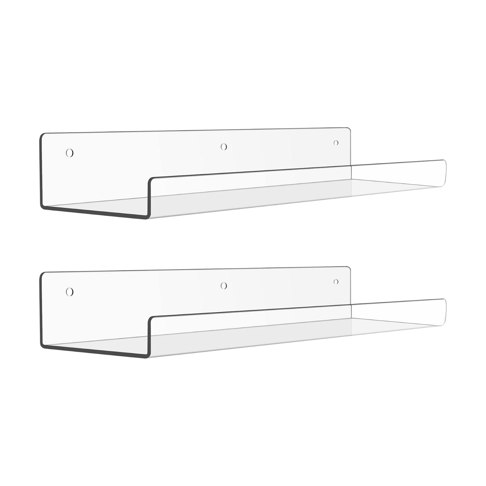 upsimples 2 Pcs 15" Acrylic Shelves for Wall Display and Storage, Clear