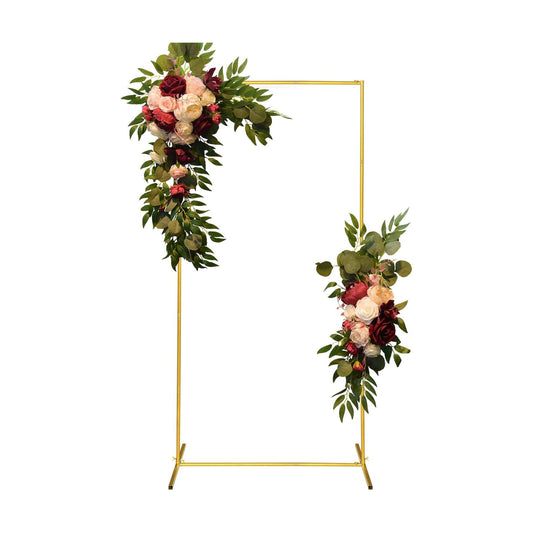 Metal Wedding Arch Backdrop Stand FT Square Balloon Arch Frame / 6.6FT X3ft / Gold / 6.6 x 3.3