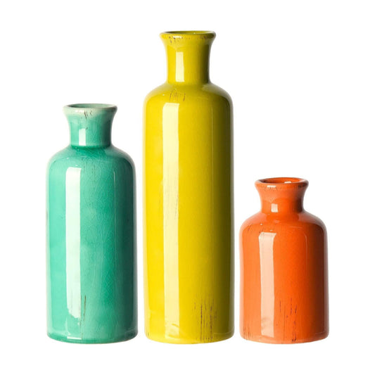 Colorful Ceramic Vase Set Home Decor / Multicolor / Set of 3
