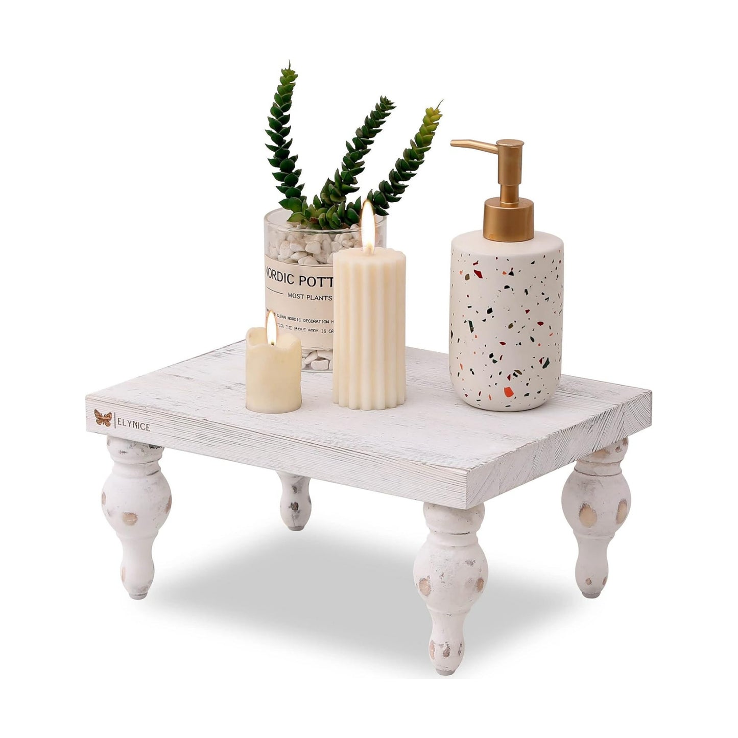 Wood Tray / in Farmhouse Decor Display Stand / White / 12 x 9 x 5.5
