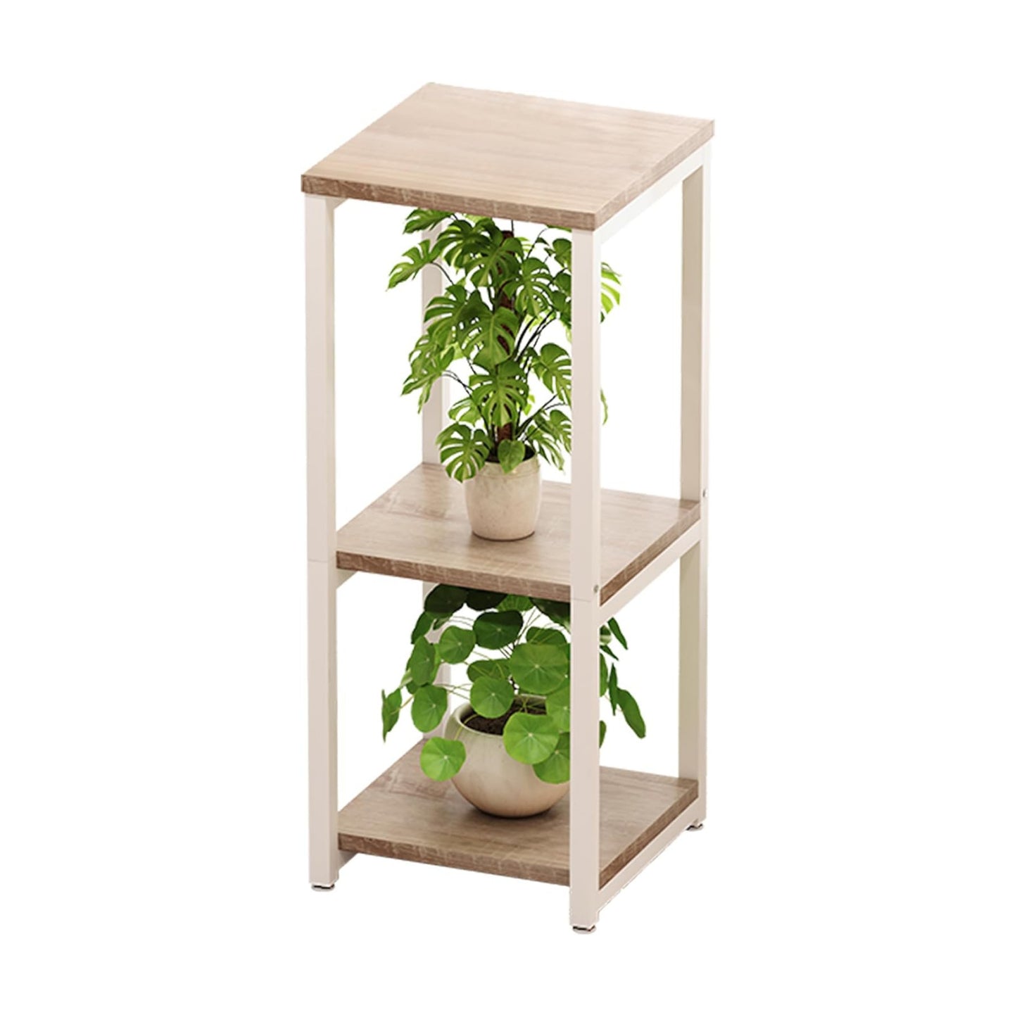 3 Tier Plant Stand Indoor Corner Tall Square Shape Plant Shelf | Modern Metal MDF board Flower Storage,Suitable tight