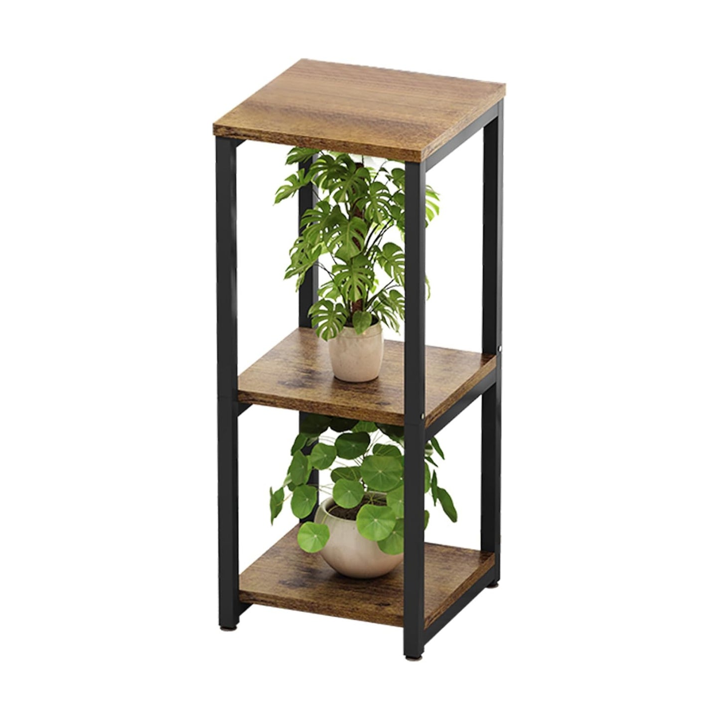 3 Tier Plant Stand Indoor Corner Tall Square Shape Plant Shelf | Modern Metal MDF board Flower Storage,Suitable tight