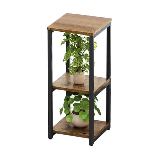 3 Tier Plant Stand Indoor Corner Tall Square Shape Plant Shelf | Modern Metal MDF board Flower Storage,Suitable tight