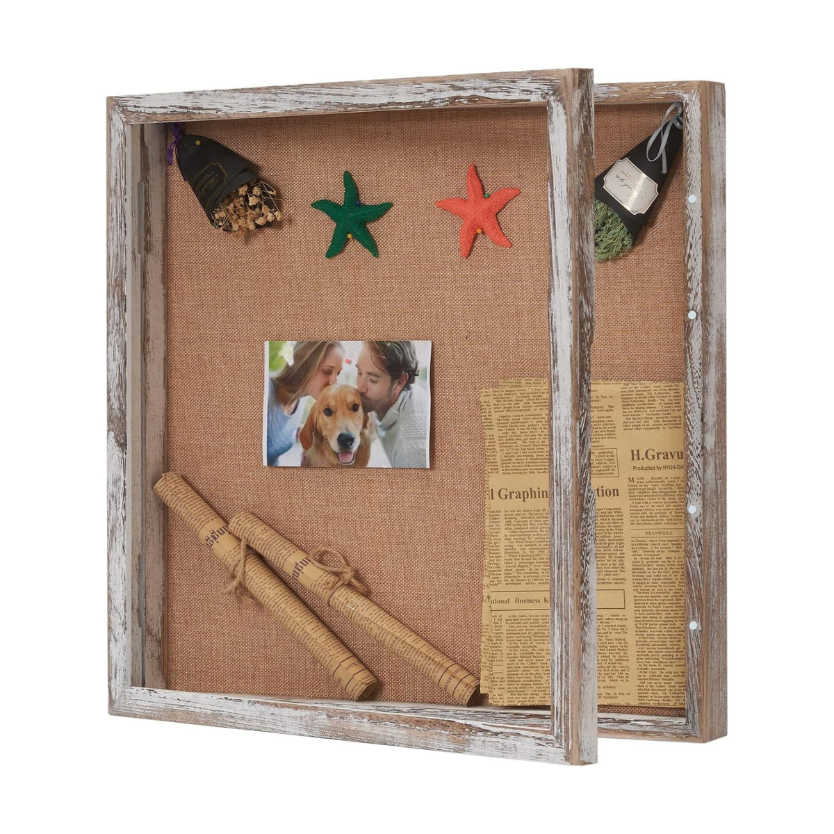 Square Shadow Box 20x20, Extra Large Shadow Boxes Display Cases with Hinged Door, Big Memorial Frame for Weddings