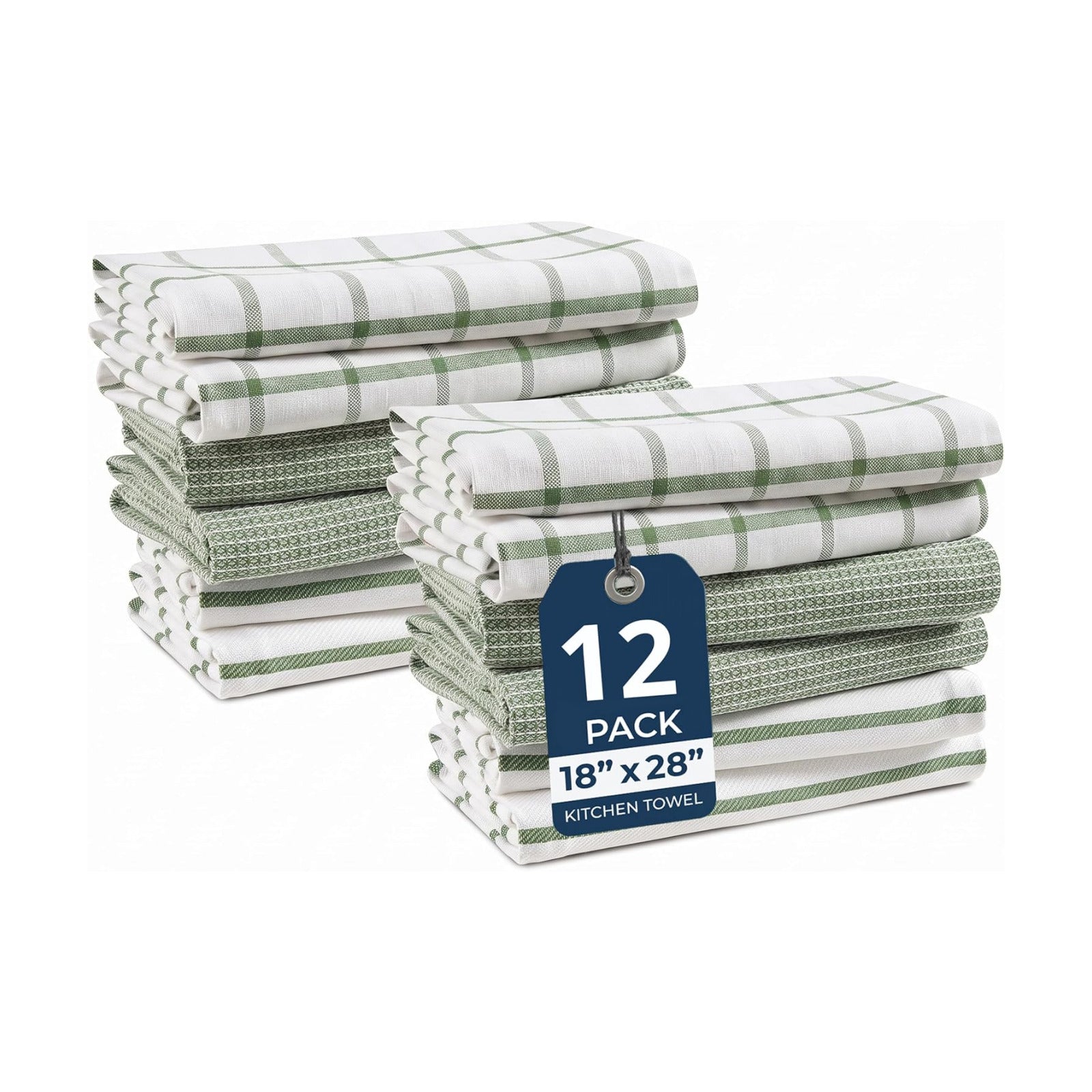 LANE LINEN Kitchen Towels Set - Pack of 12 Cotton Dish Towels for Drying Dishes, 18”x 28”, Premium Hand Towels, Tea
