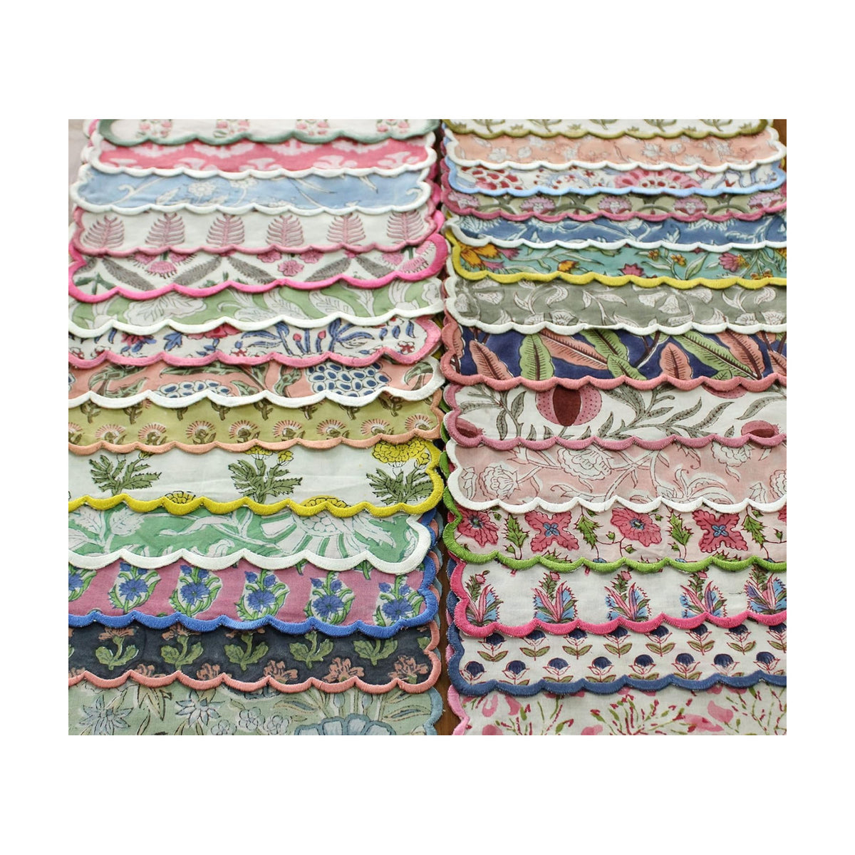 Ridhi Cloth Napkins 100% Pure Cotton Farmhouse Wedding Dinner Napkins for Halloween, Thanksgiving, Holiday Daily Wedding uses Napkins (6-20"x20" Dinner Napkin, Mix Random)
