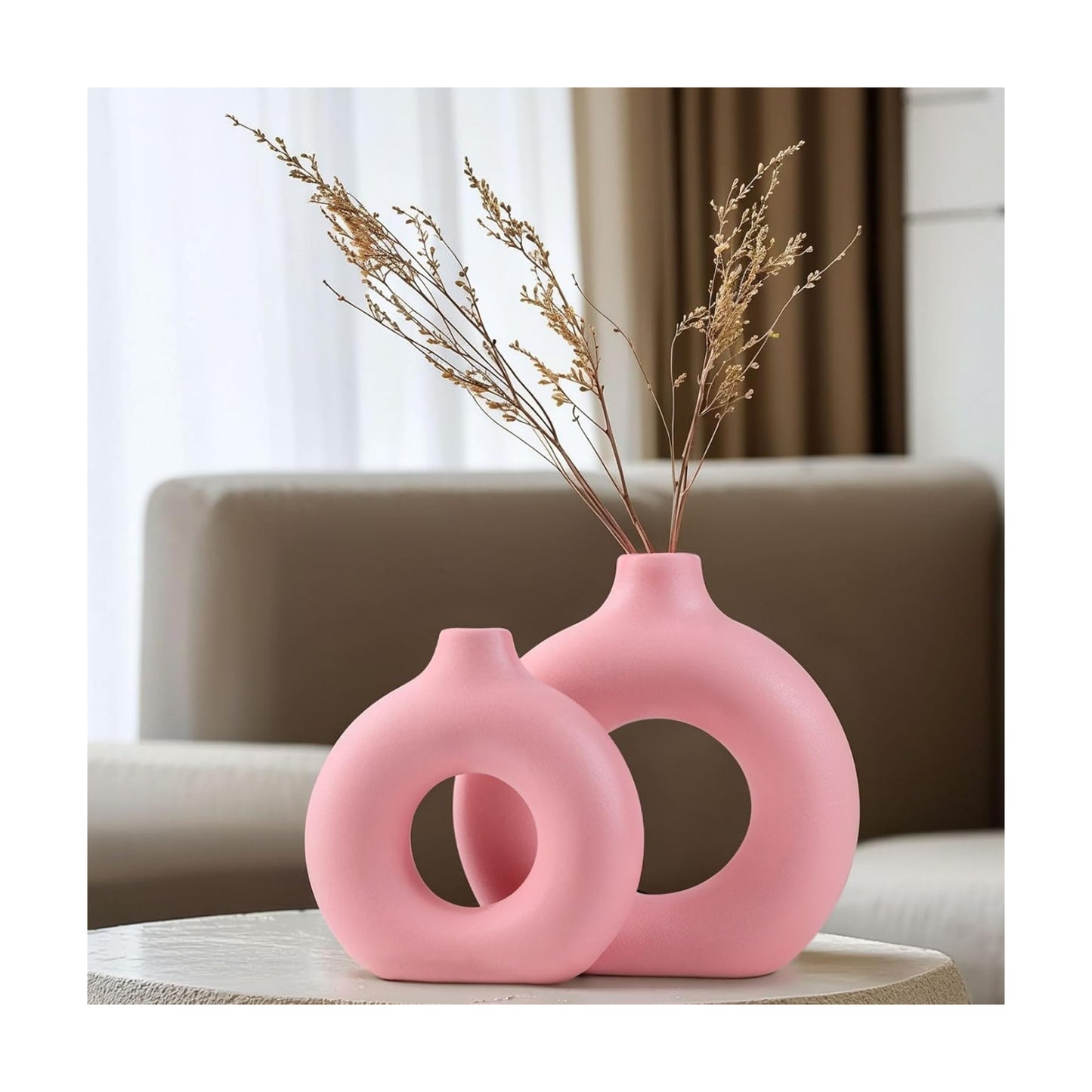 Modern Vases for Centerpieces / Pink / Set of 2