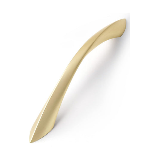 Cabinet Pulls Arch Twisted Brass Handles / Brushed Gold / 5 Inch Hole Centers / 5 Inch / Set of 5