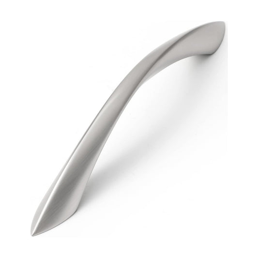 Cabinet Pulls Arch Twisted Handles Drawer / Brushed Nickel / 5 Inch Hole Centers / Silver / 5 Inch