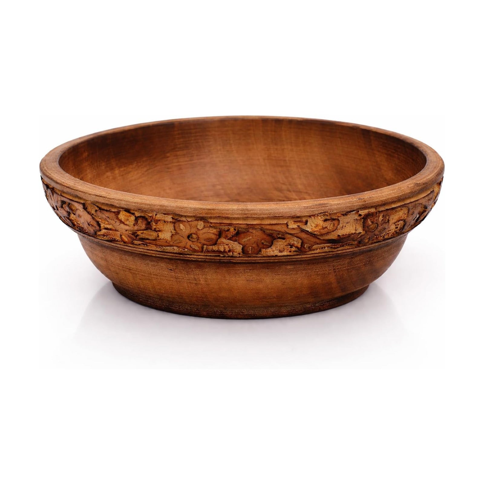 Handmade " Decorative Wood Snack Serving Bowl For Dry Fruits Chips Coffee Table Countertop / 6 x 2