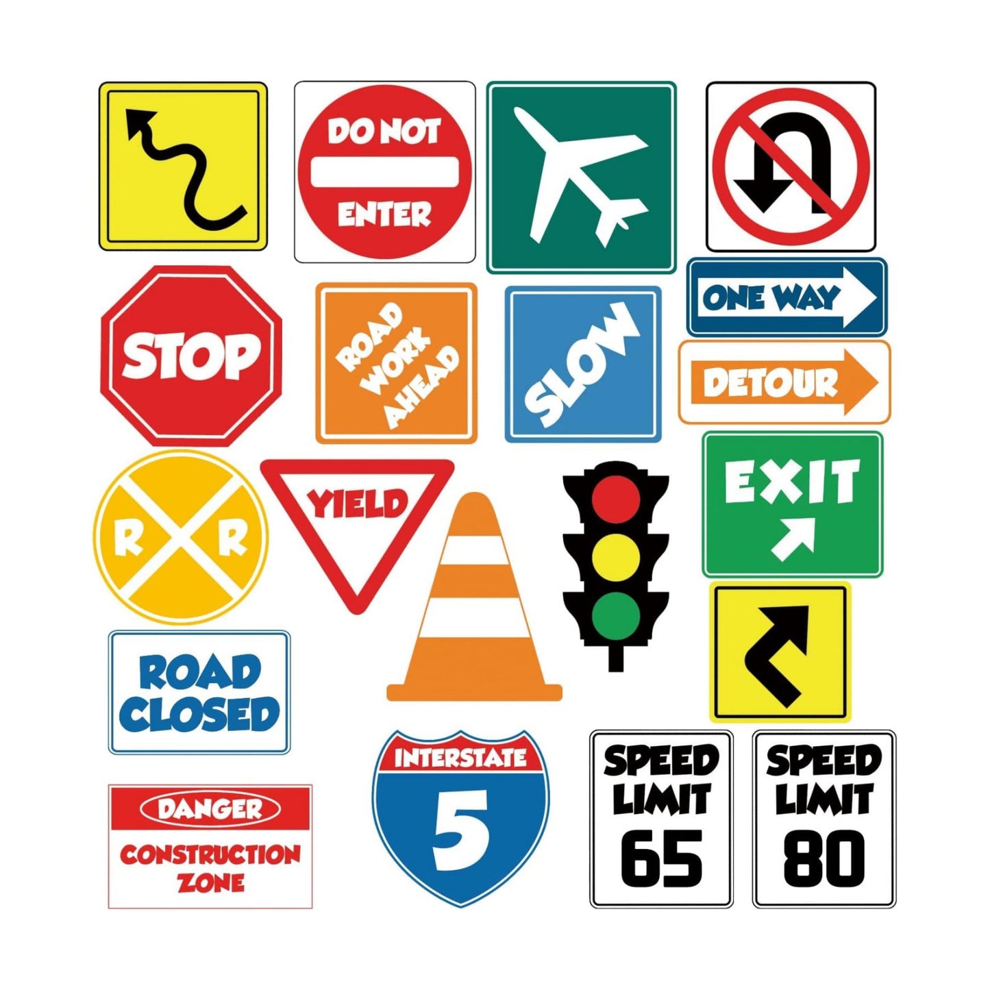 Wall Decal Traffic Sign Wall Stickers Stop Street Transportation Signs Vinyl Decals / Road Signs