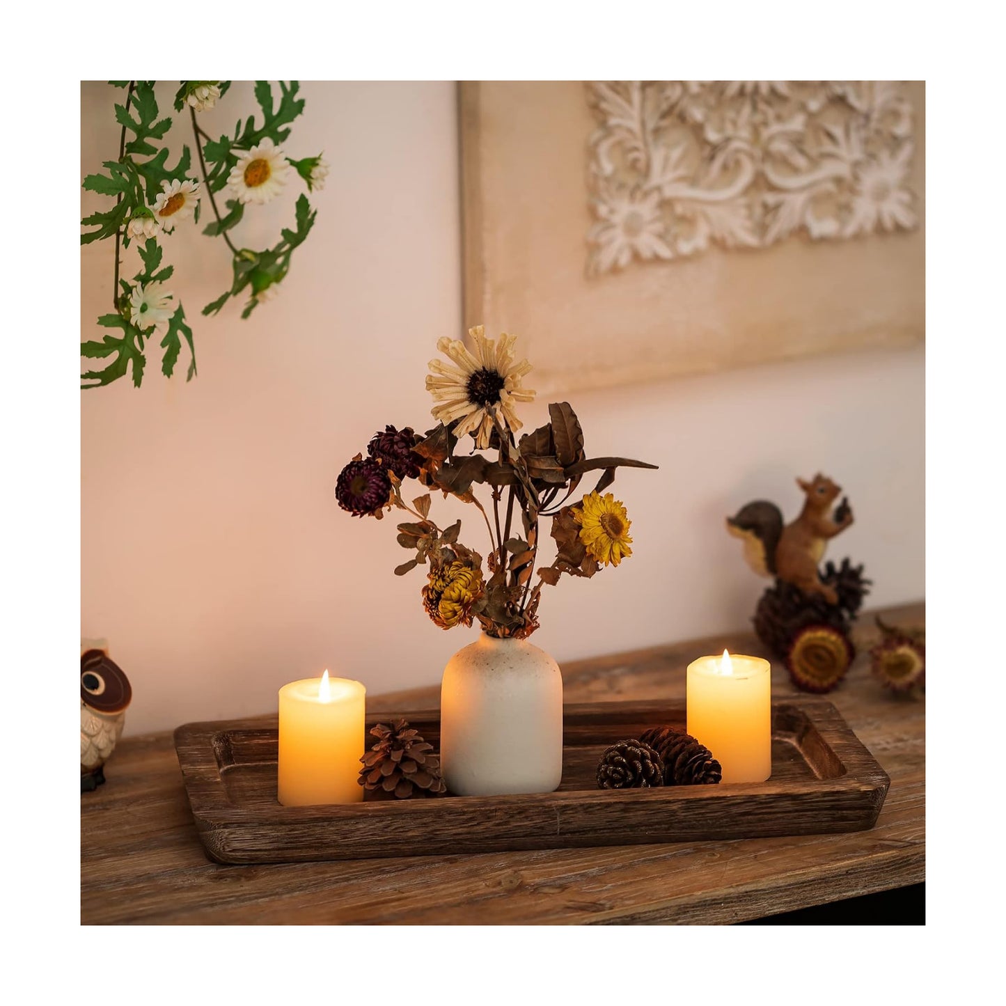 Wooden Tray for Candle Decorative