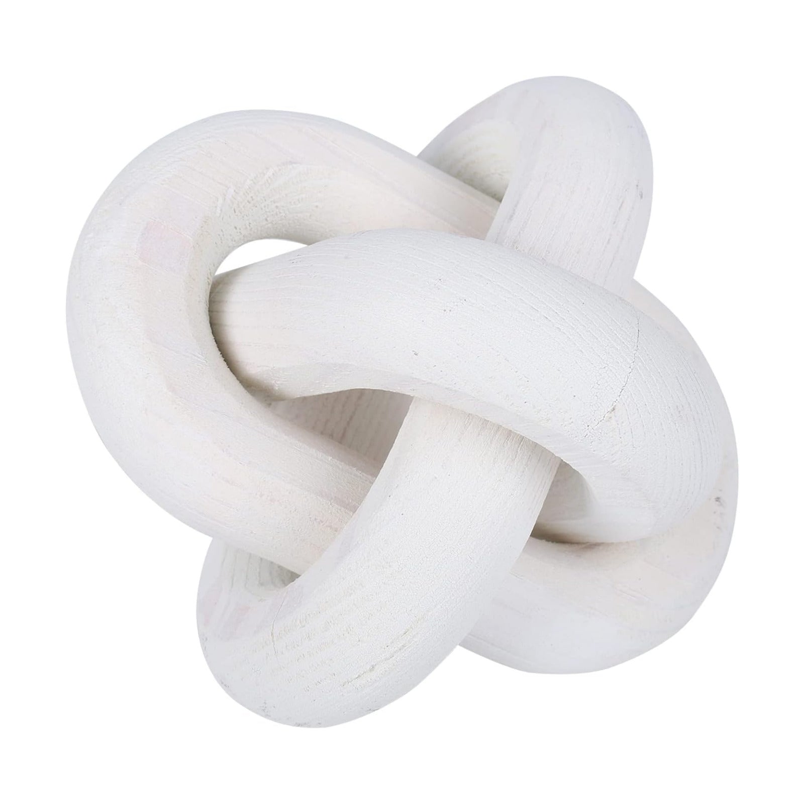 3-Link Wood Chain Link Decor / White