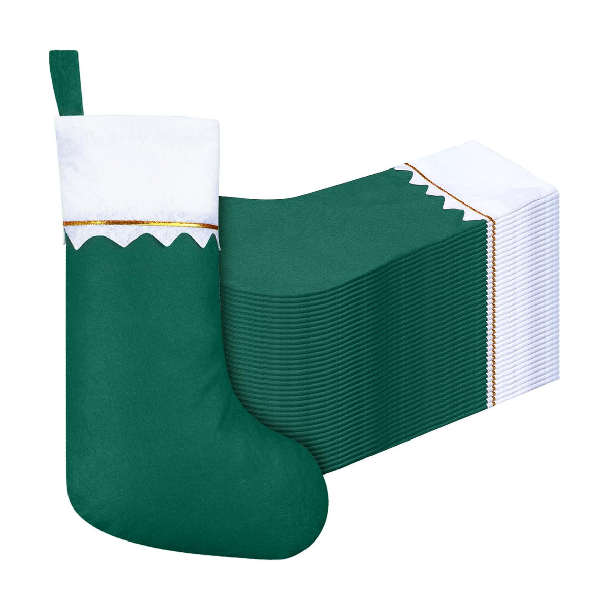 Zubebe 36 Pcs Christmas Stockings Bulk 15 Inch Felt, Green