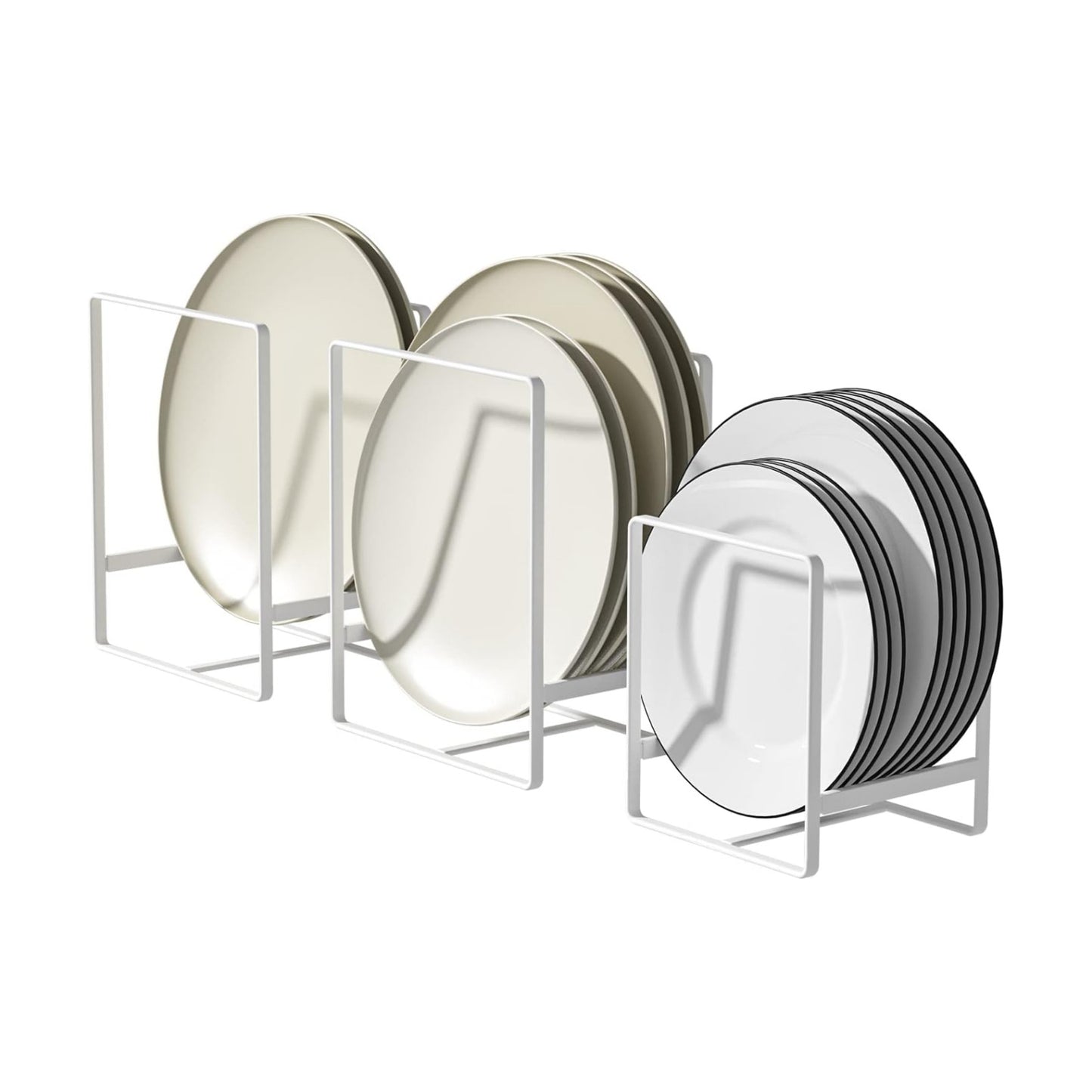 2 Large 1 Small Plate Organizers Holders Upright Cabinet Dish Drying Racks Metal Plate Dish Organizers Racks Stands for