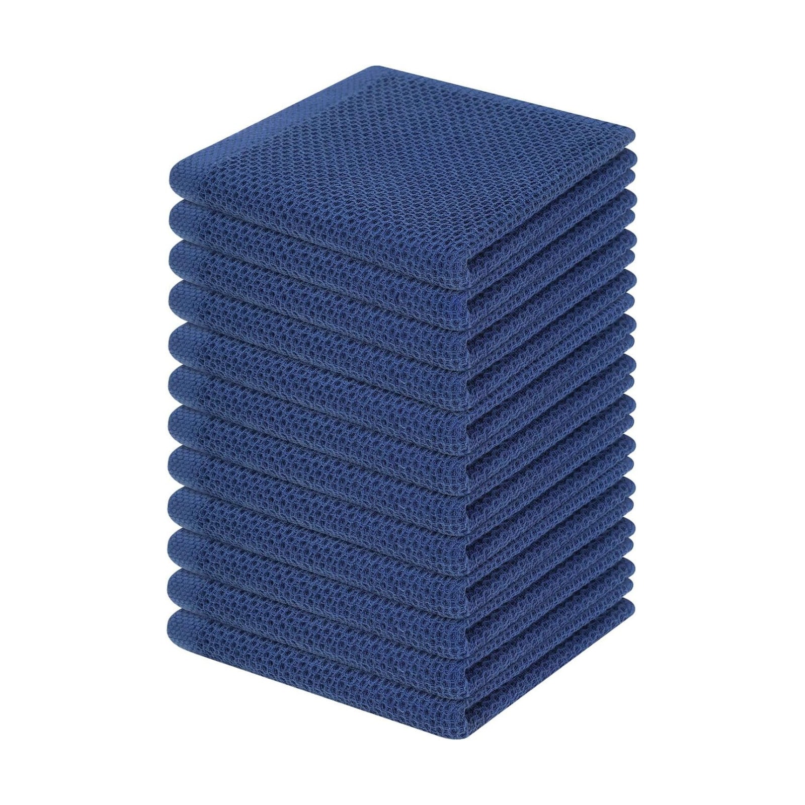 Homaxy 100% Cotton Waffle Weave Kitchen Dish Cloths 12-Pack, Navy Blue | 12 x 12 Inches, Ultra Soft Absorbent Dish