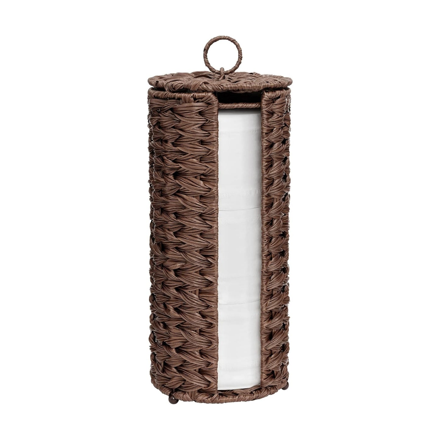 GRANNY SAYS Toilet Paper Storage Basket with Lid, Toilet Paper Holder Stand | Wicker Toilet Paper Holder Basket