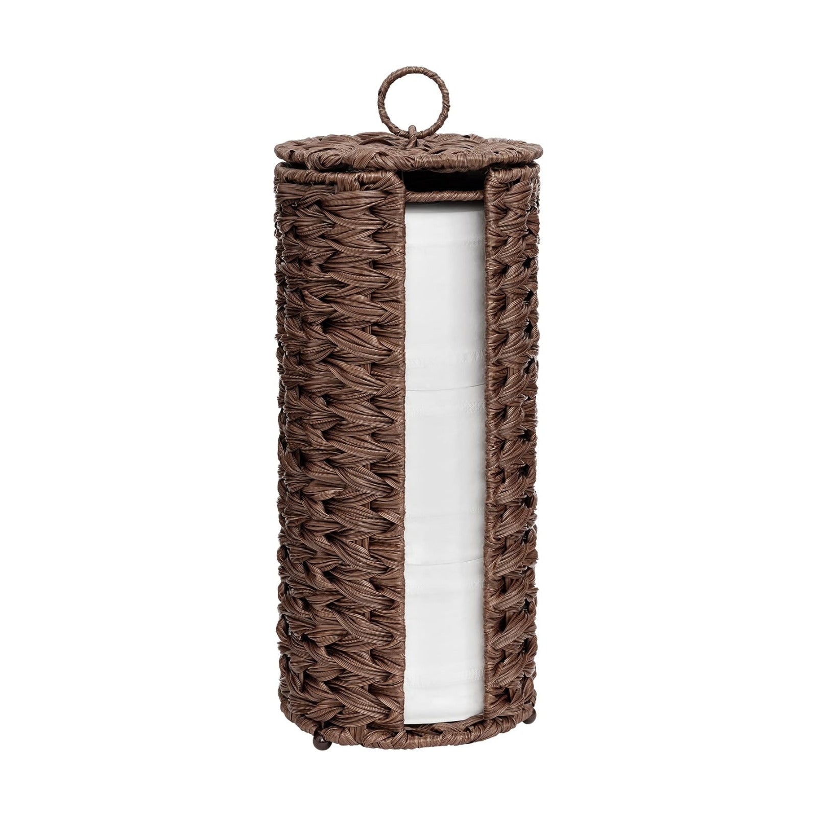 GRANNY SAYS Toilet Paper Storage Basket with Lid, Toilet Paper Holder Stand | Wicker Toilet Paper Holder Basket