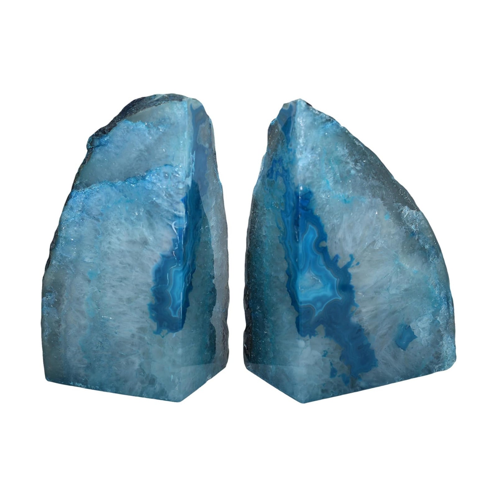 Agate Stone Bookends / Teal / A Grade 2 - 3 Lbs