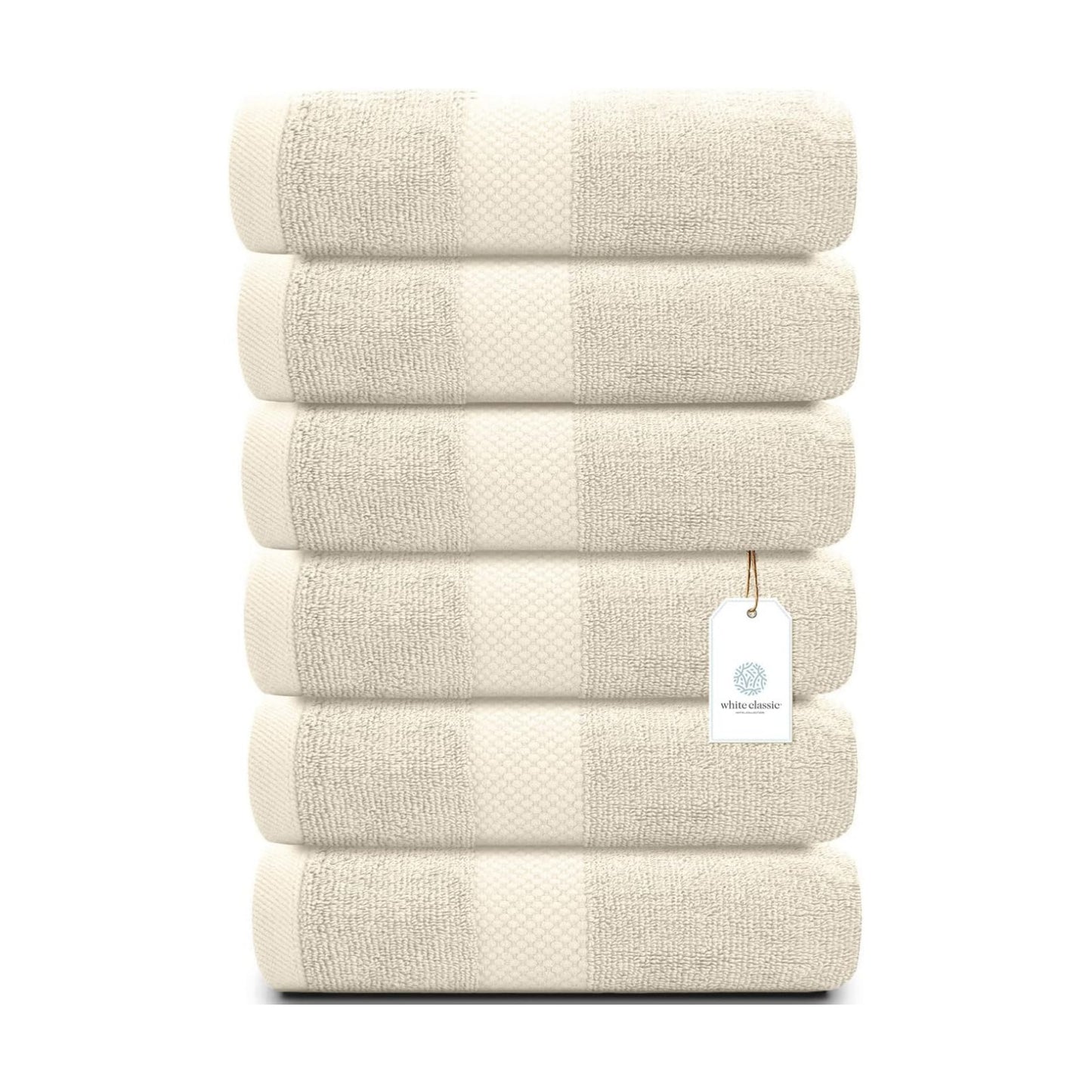 White Classic Luxury Ivory Hand Towels - Soft 100% Turkish Cotton | Highly Absorbent Hotel spa Bathroom Towel