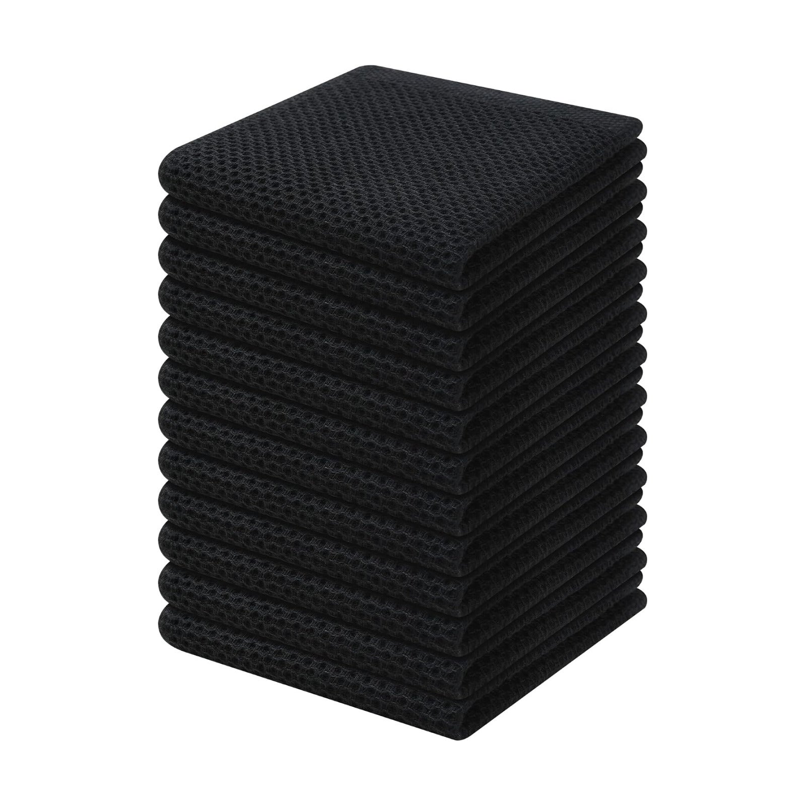 Kitinjoy 100% Cotton Kitchen Dish Cloths, 12 Pack Waffle Weave Ultra Soft Absorbent Dish Towels for Drying Dishes Quick