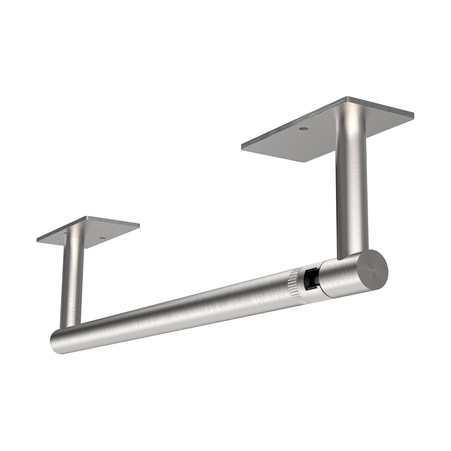RUACQ Paper Towel Holder Under Cabinet, Stainless Steel, Silver | Drill Wall Mount or Adhesive, Square Base