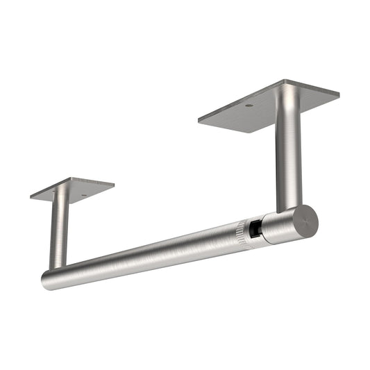 RUACQ Paper Towel Holder Under Cabinet, Stainless Steel, Silver | Drill Wall Mount or Adhesive, Square Base