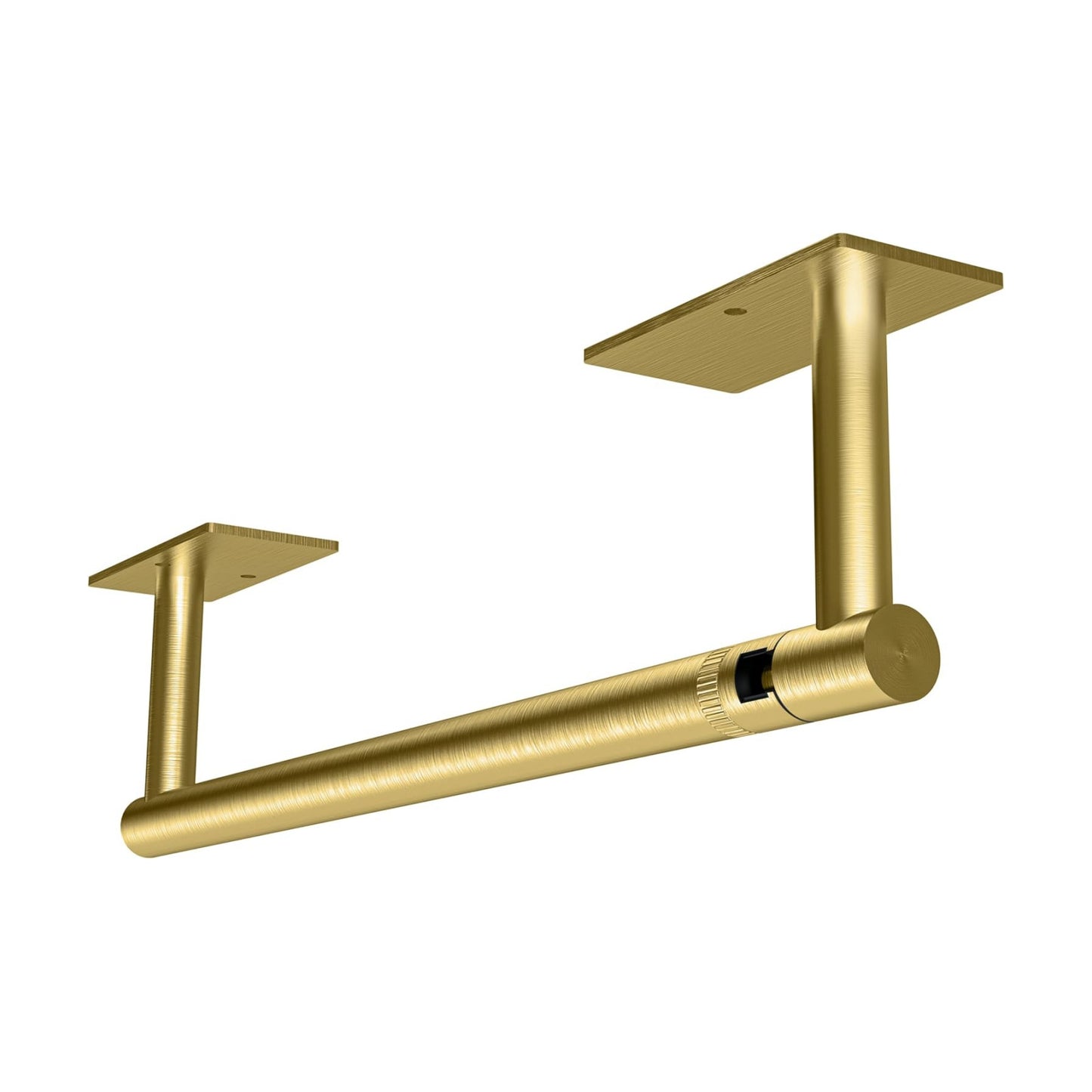 RUACQ Paper Towel Holder Under Cabinet, Stainless Steel, Brushed Gold | Drill Wall Mount or Adhesive, Square Base