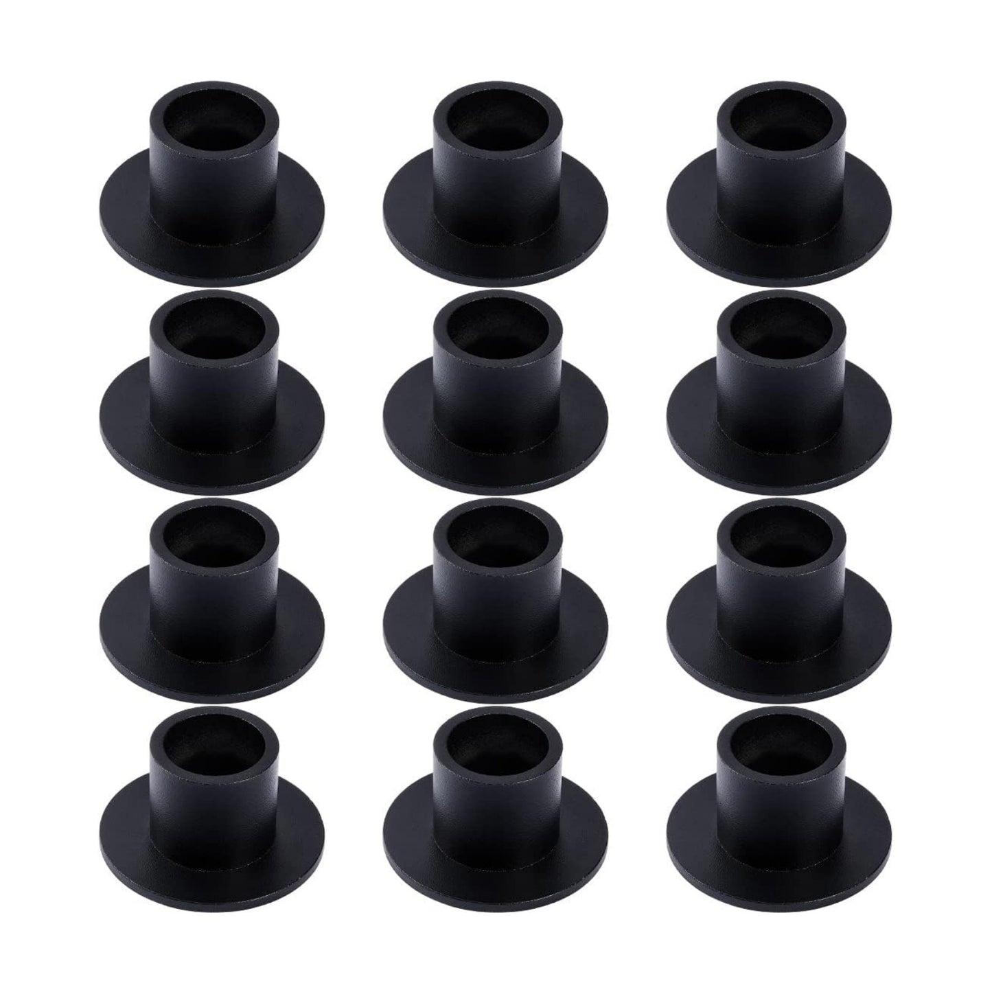 12PCS Matte Black Iron Taper Candle Holders, Standard Fit, Table Decor | Durable Metal Build, Rust-Proof Coating