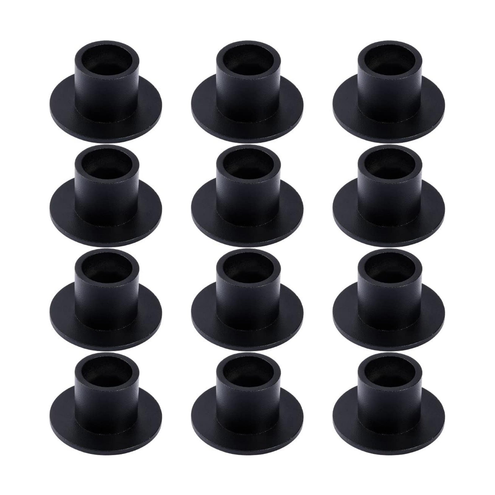12PCS Matte Black Iron Taper Candle Holders, Standard Fit, Table Decor | Durable Metal Build, Rust-Proof Coating