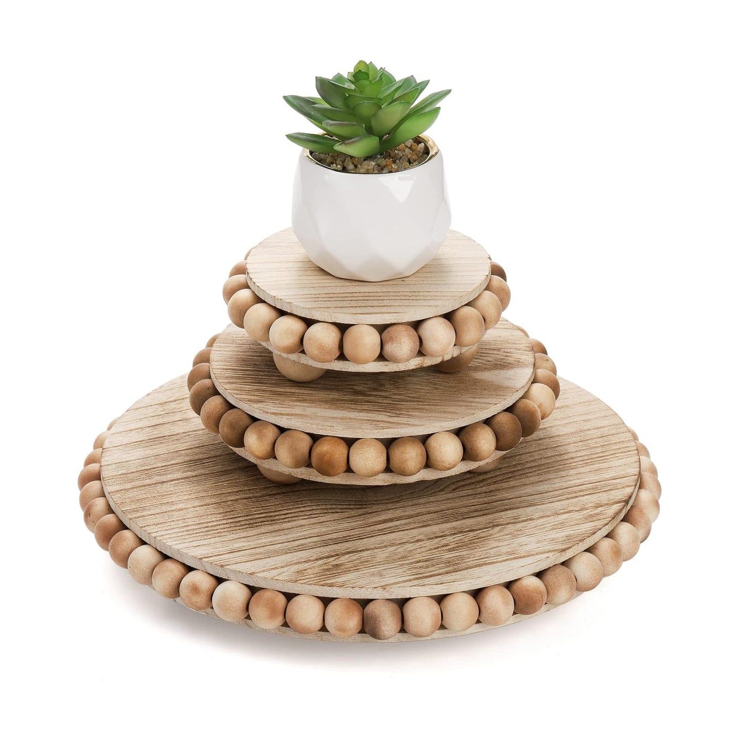 Farmhouse Wooden Pedestal Stand / Set of 3