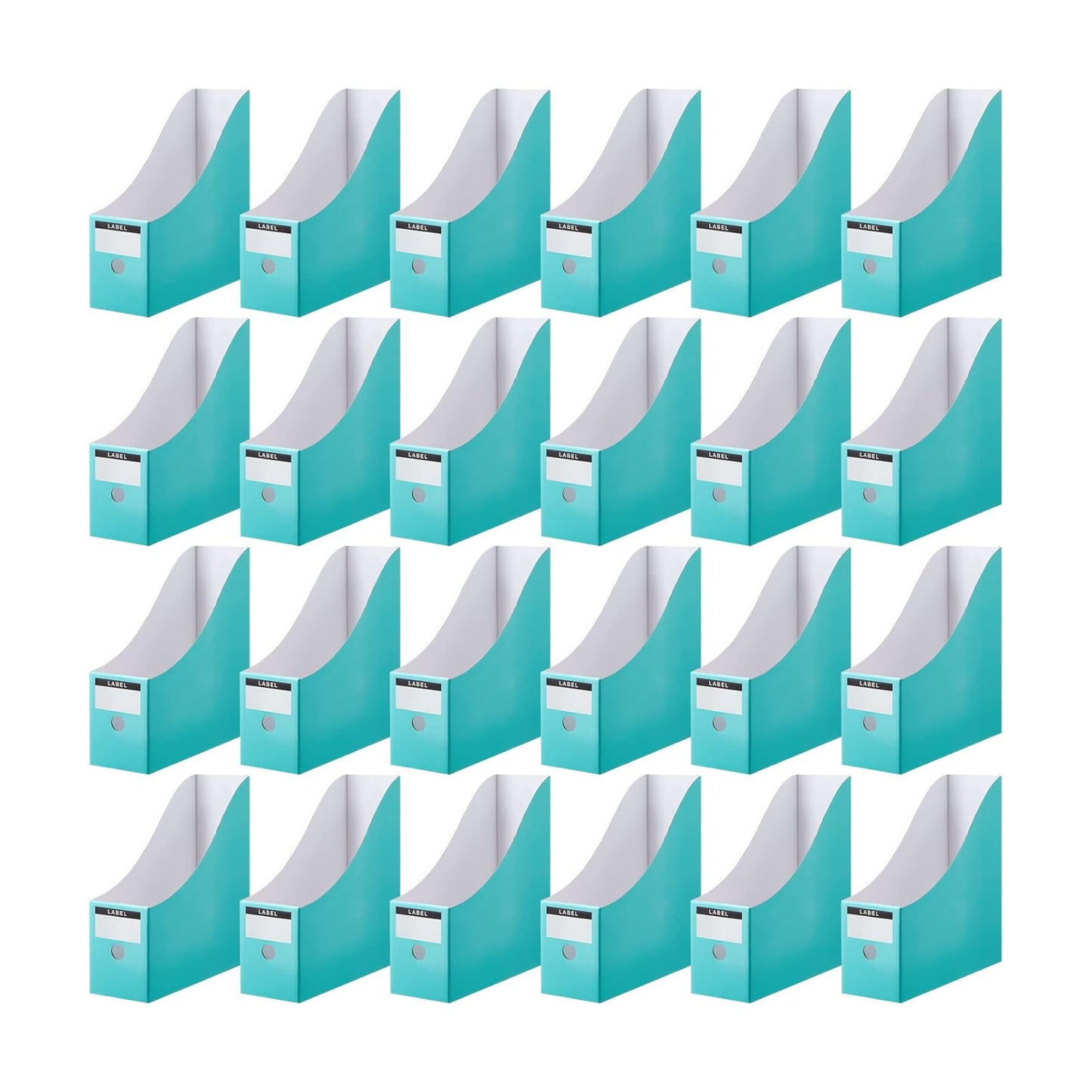 Thenshop 24 Pcs Magazine Files Cardboard Holders,Classic,Mint | File Organizer Foldable Paper Storage for Desk