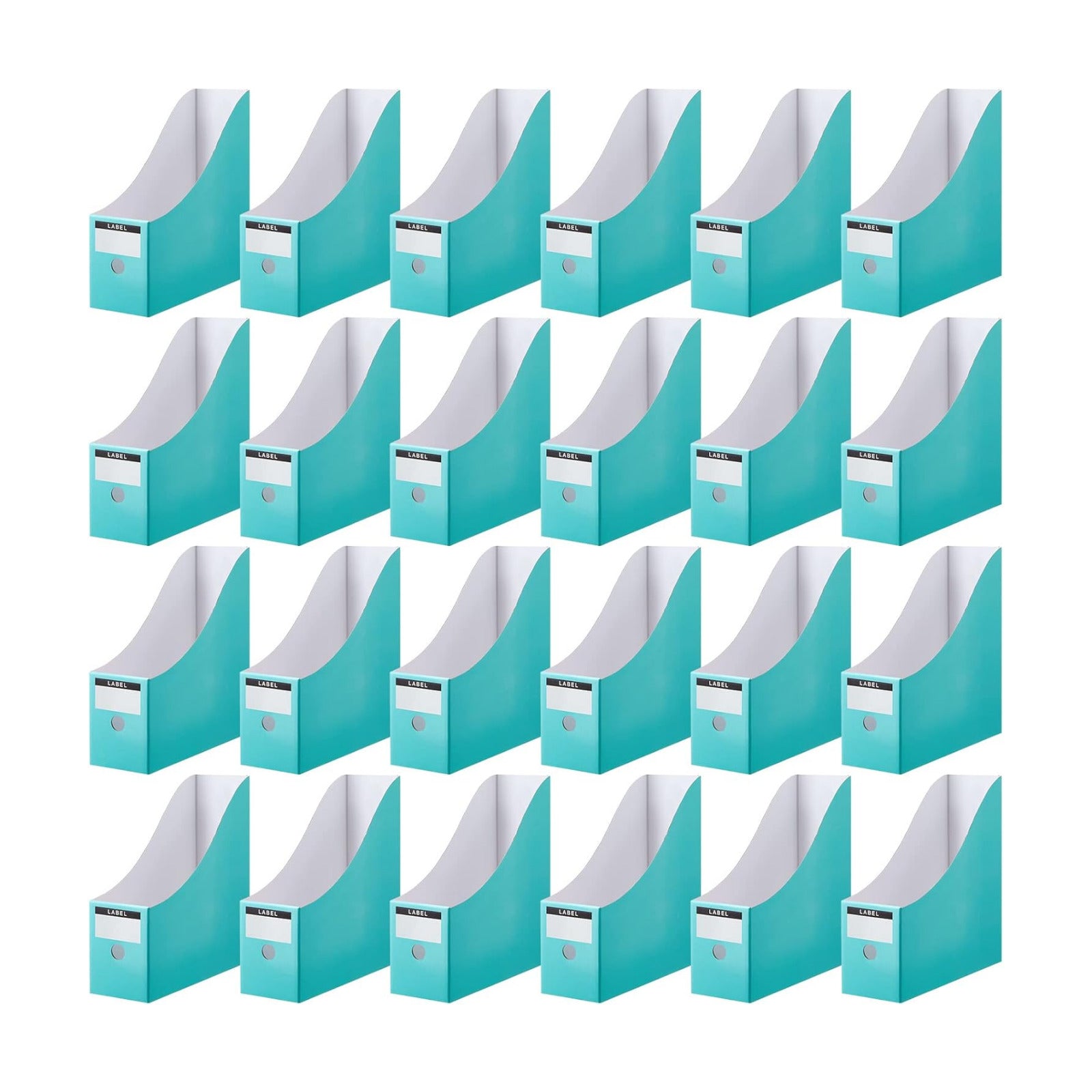 Thenshop 24 Pcs Magazine Files Cardboard Holders,Classic,Mint | File Organizer Foldable Paper Storage for Desk