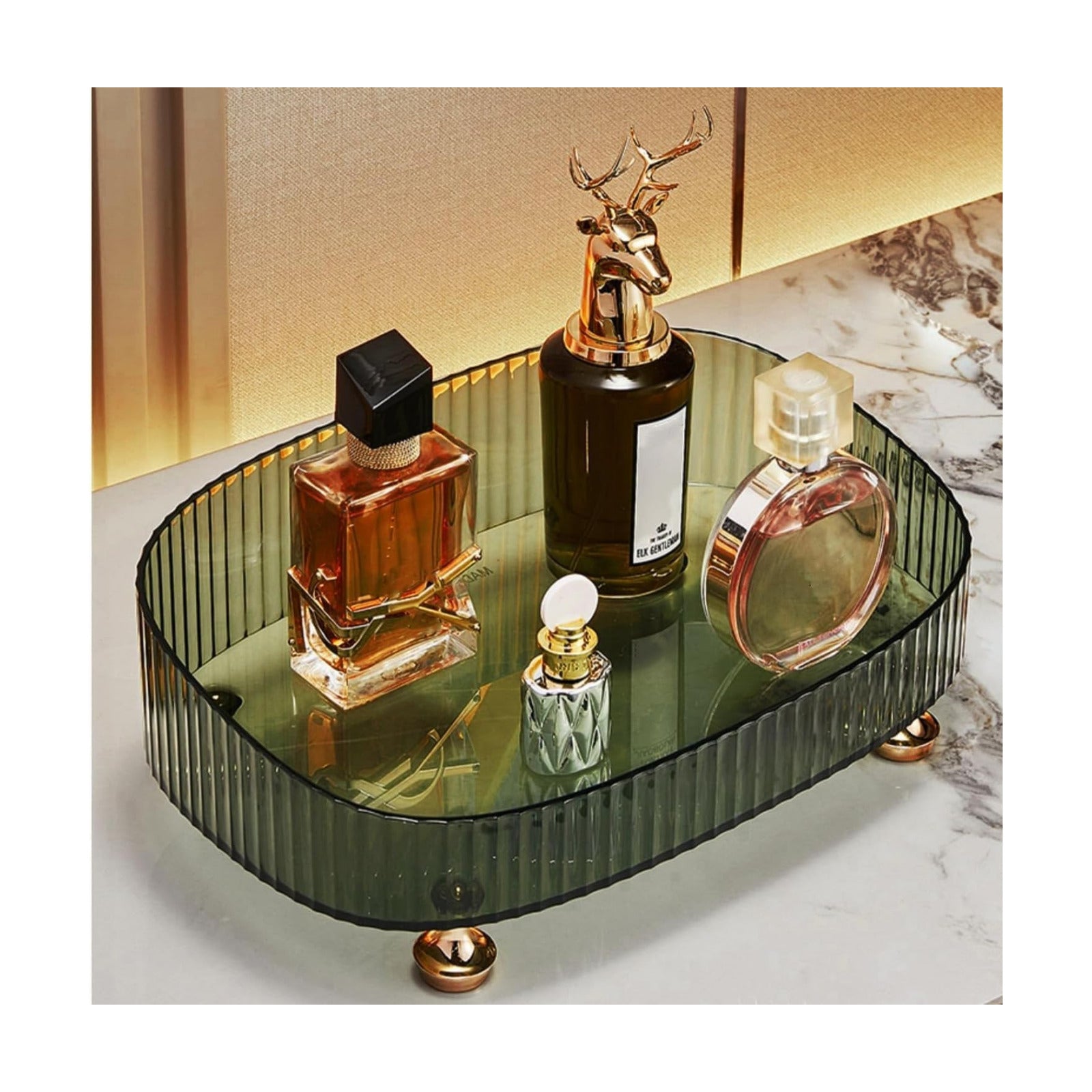 Bathroom Vanity Tray / Dark Green