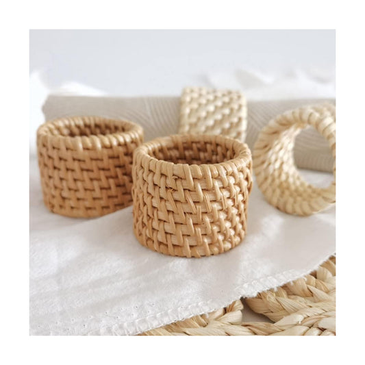 Farmhouse Chic Mother's Day Napkins Holder / Natural / Set of 4